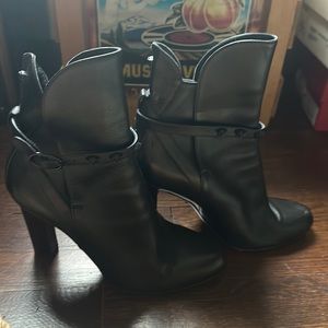 Black Versace Boots - good condition. Medusa heads on ankle straps